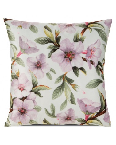 Poszewka velvet 40x40 Arleta  biała/fioletowa