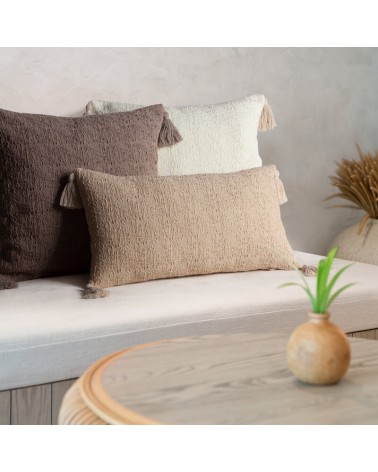 Poszewka płócienna 30x50 Boho 7 kremowa