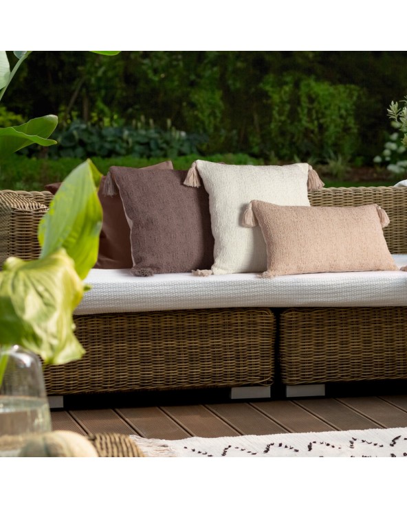 Poszewka płócienna 30x50 Boho 7 kremowa