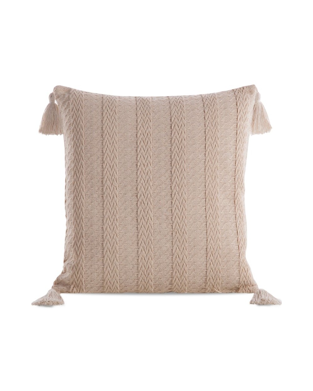 Poszewka płócienna 45x45 Boho 8 beżowa