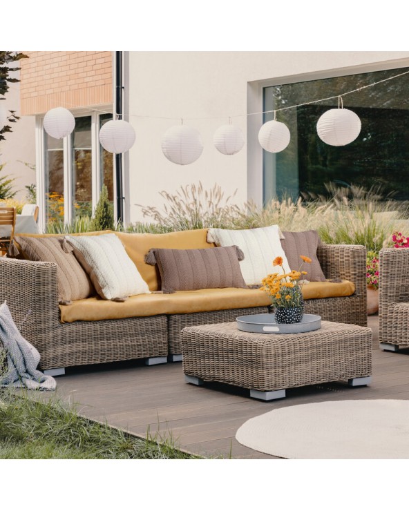 Poszewka płócienna 45x45 Boho 8 beżowa