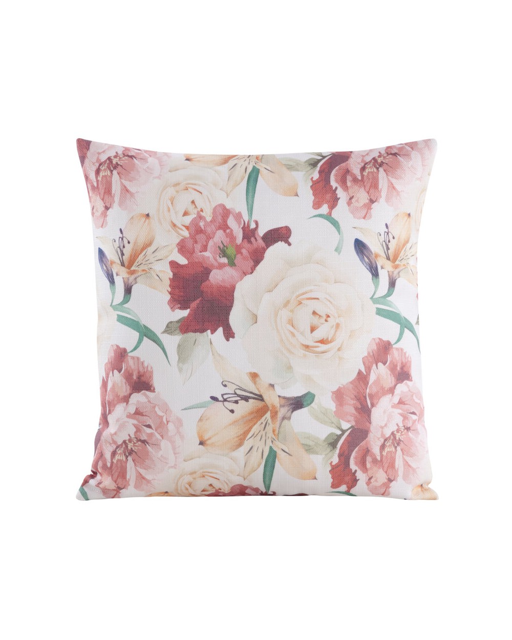 Poszewka płócienna 45x45 Flore 12 ciemnoróżowa 