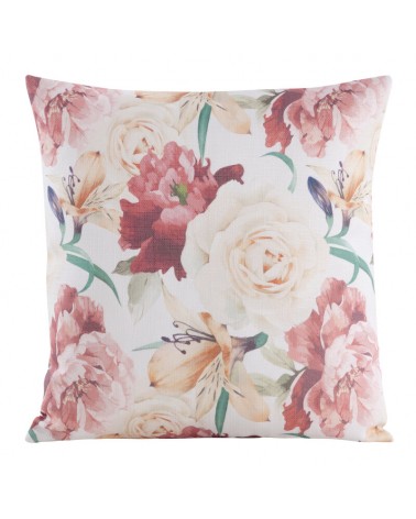 Poszewka płócienna 45x45 Flore 12 ciemnoróżowa 