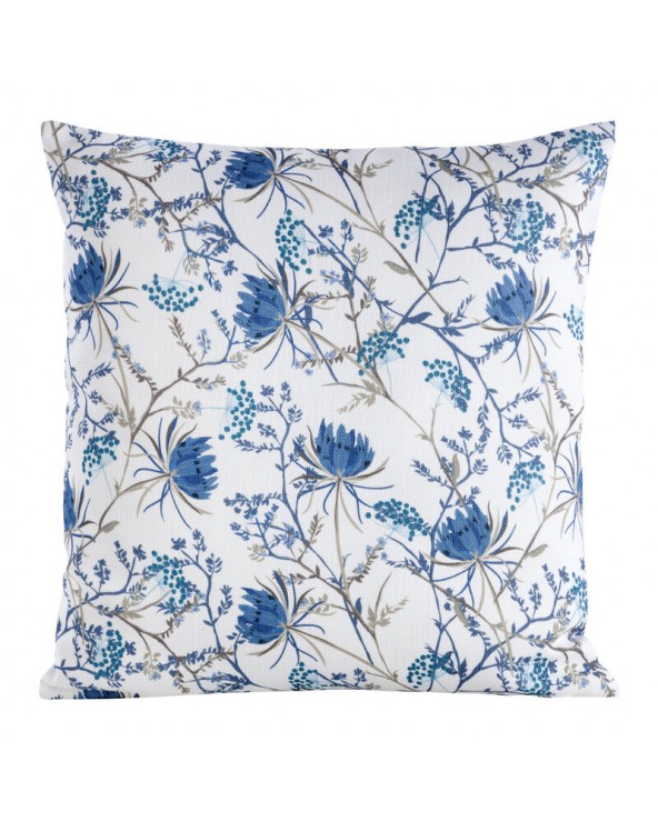 Poszewka płócienna 45x45 Flore 6 ciemnoniebieska