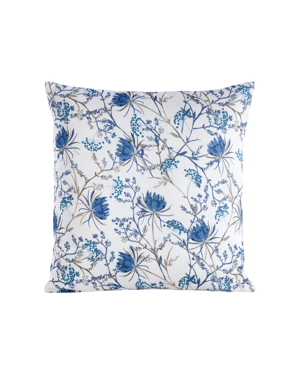 Poszewka płócienna 45x45 Flore 6 ciemnoniebieska