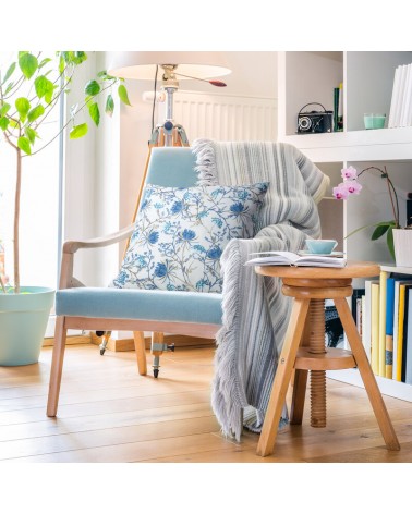 Poszewka płócienna 45x45 Flore 6 ciemnoniebieska