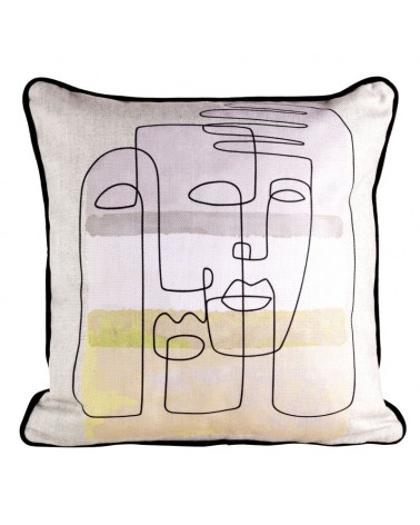 Poszewka płócienna 45x45 Jolie 2 kremowa/beżowa