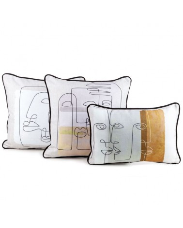 Poszewka płócienna 45x45 Jolie 2 kremowa/beżowa