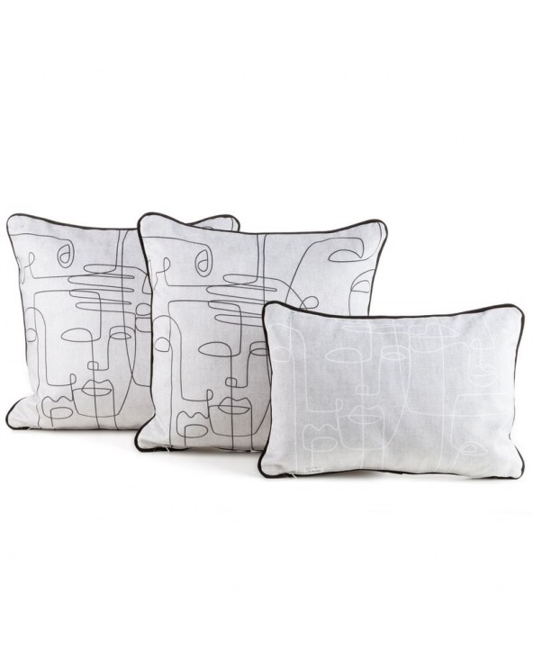 Poszewka płócienna 45x45 Jolie 2 kremowa/beżowa