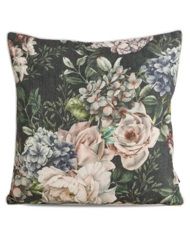 Poszewka płócienna 45x45 Len 15 zielona/czarna