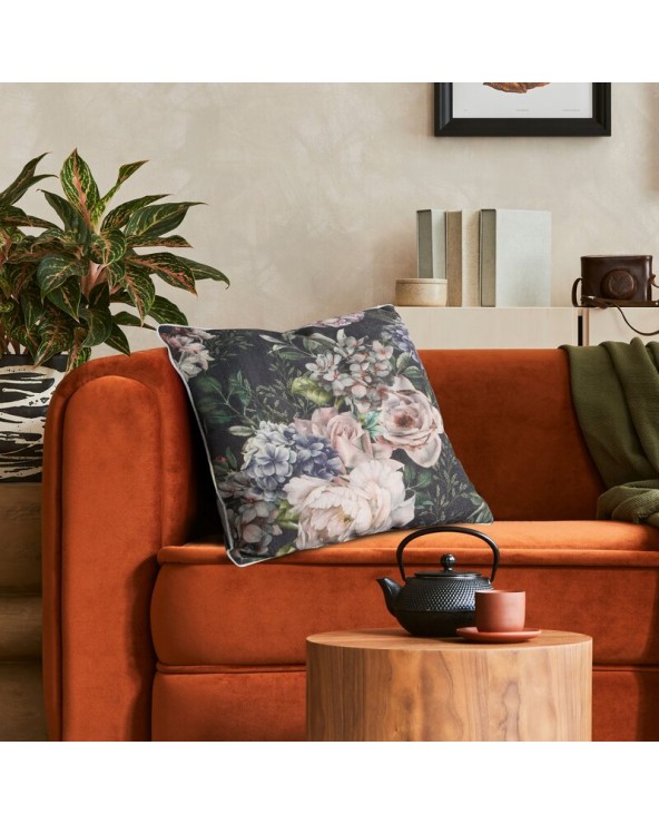 Poszewka płócienna 45x45 Len 15 zielona/czarna