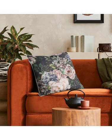 Poszewka płócienna 45x45 Len 15 zielona/czarna