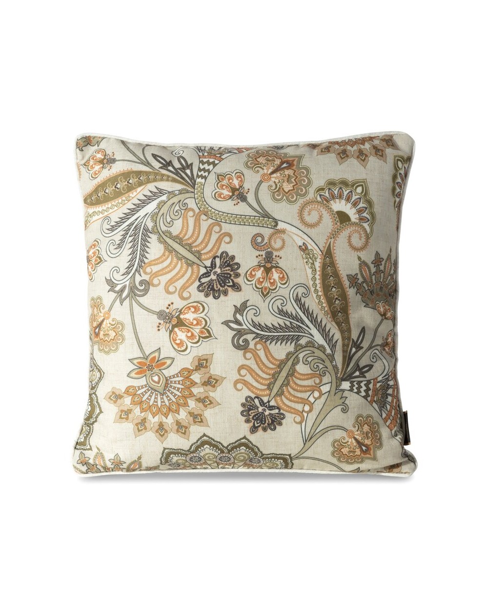 Poszewka płócienna 45x45 Len 20 brązowa/beżowa