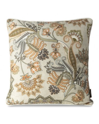 Poszewka płócienna 45x45 Len 20 brązowa/beżowa