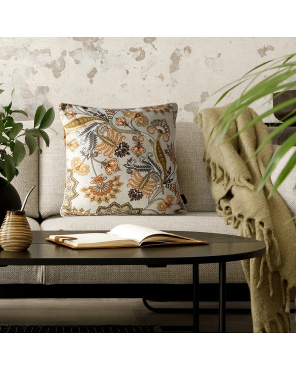 Poszewka płócienna 45x45 Len 20 brązowa/beżowa