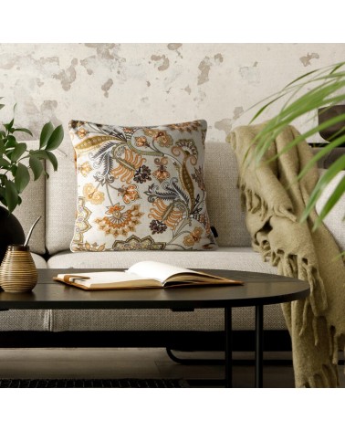 Poszewka płócienna 45x45 Len 20 brązowa/beżowa