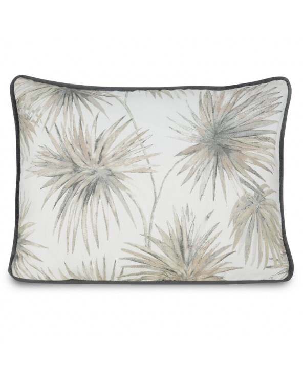 Poduszka bawełna 45x30 Palm kremowa/popielata 