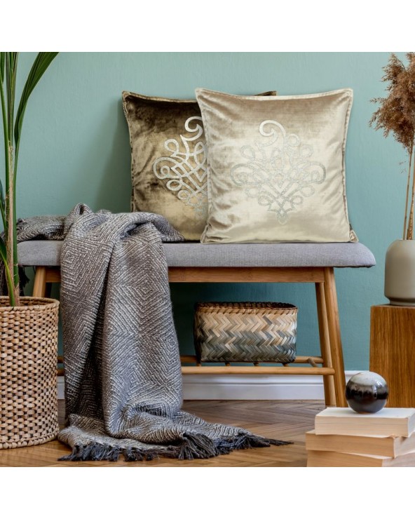 Poszewka velvet 45x45 Royal 3 ciemnobeżowa 