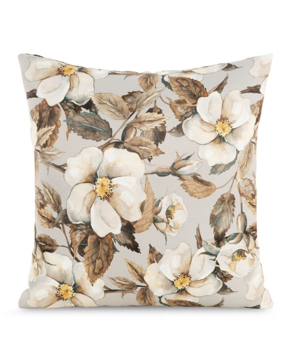 Poszewka velvet 45x45 Simona beżowa/brązowa