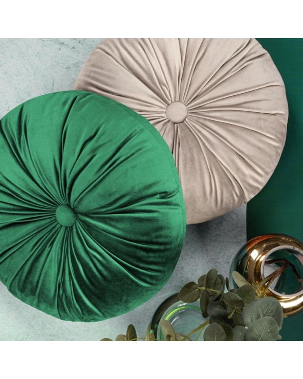Poduszka okrągła Velvet 40 ciemnozielona