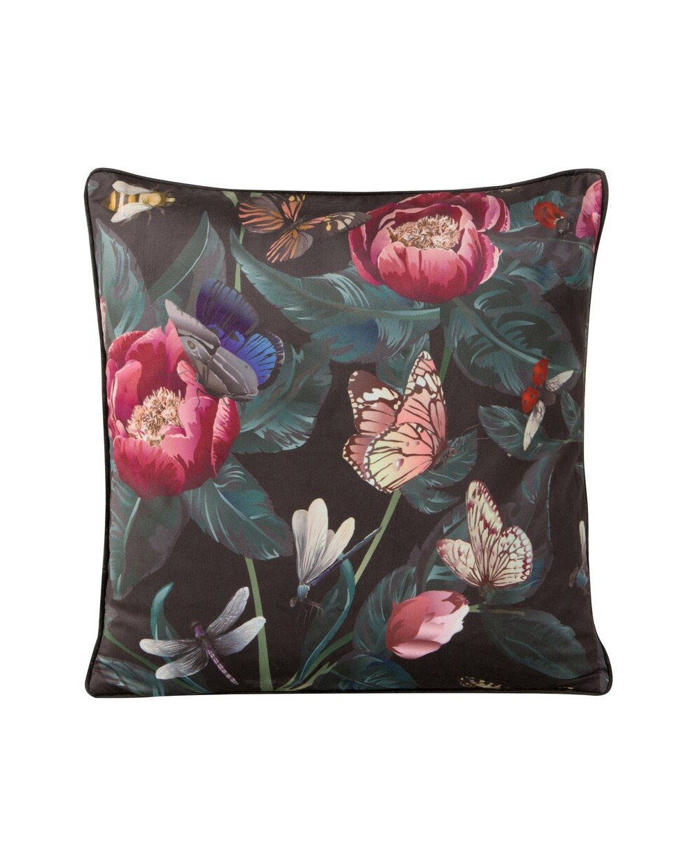 Poszewka velvet 45x45 Velvet 61 grafitowa/różowa