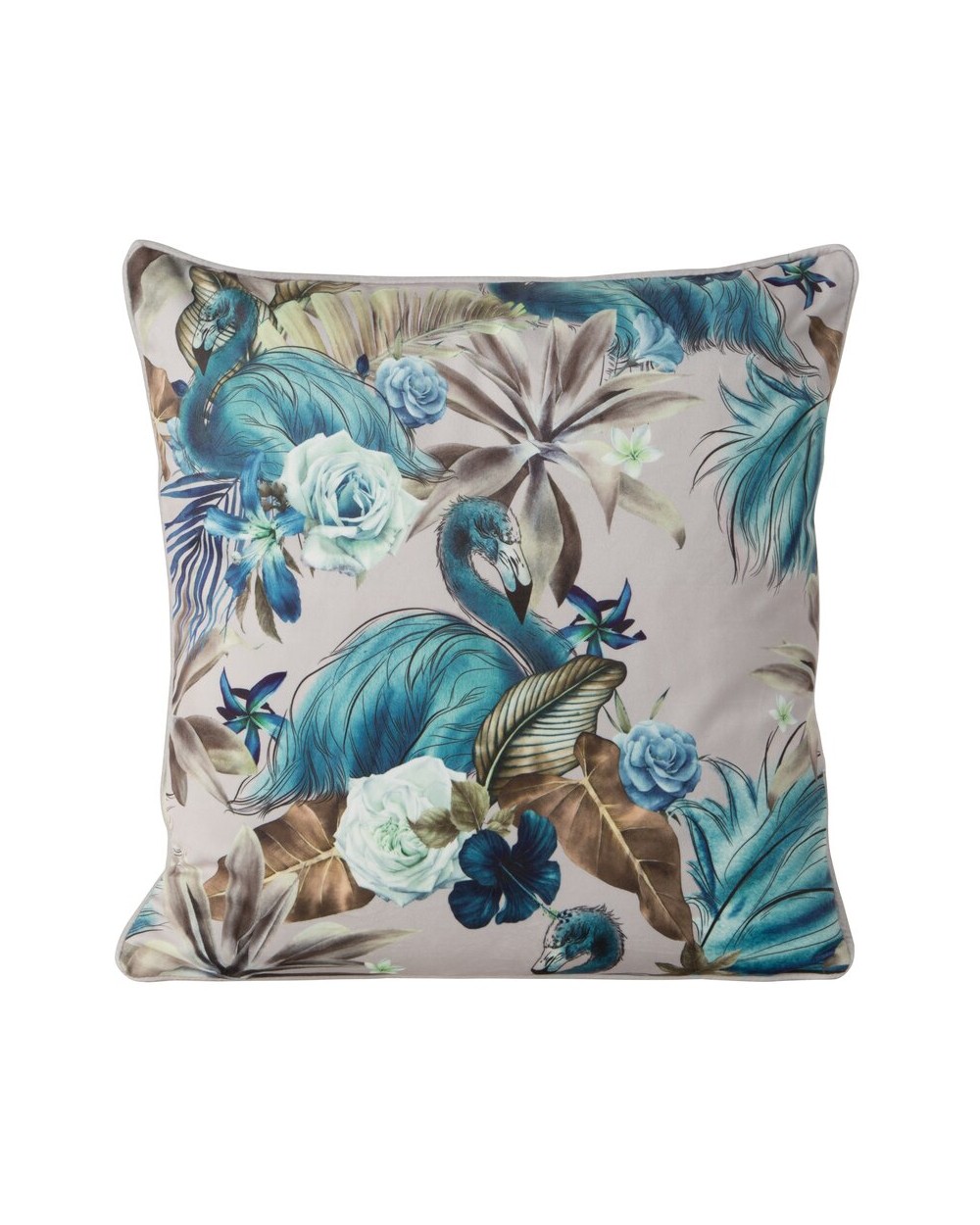 Poszewka velvet 45x45 Velvet 62 beżowa/niebieska