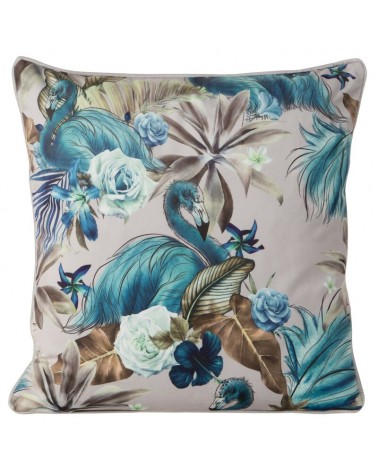 Poszewka velvet 45x45 Velvet 62 beżowa/niebieska