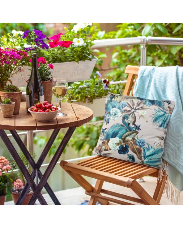 Poszewka velvet 45x45 Velvet 62 beżowa/niebieska