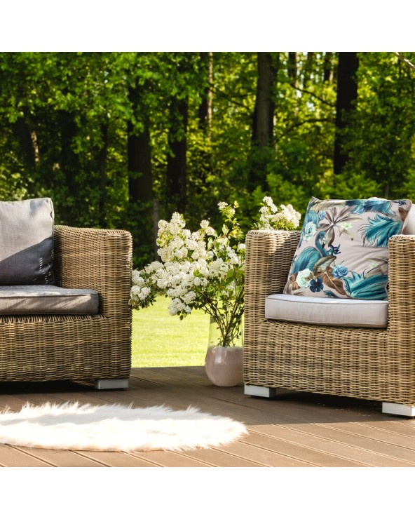 Poszewka velvet 45x45 Velvet 62 beżowa/niebieska