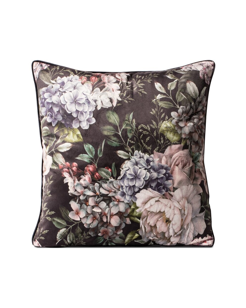 Poszewka velvet 45x45 Velvet 63 grafitowa/pudrowa