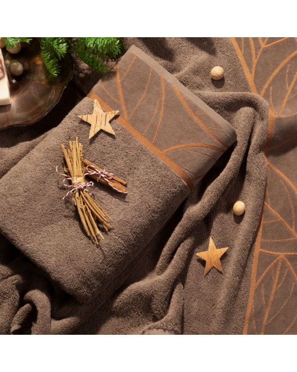 Ręcznik bawełna 50x90 Alisma 2 brązowy