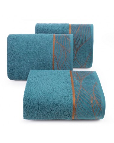 Ręcznik bawełna 70x140 Lotos 4 turkusowy 