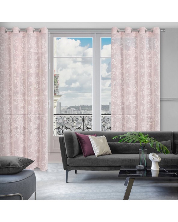 Zasłona 140X250 Amber różowa/biała Eurofirany