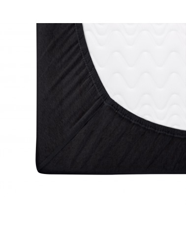 Prześcieradło bawełna jersey 60x120x5 z gumką czarne Darymex