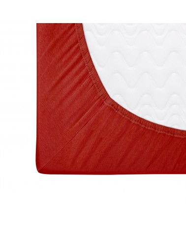 Prześcieradło bawełna jersey 70x140x5 z gumką czerwone Darymex