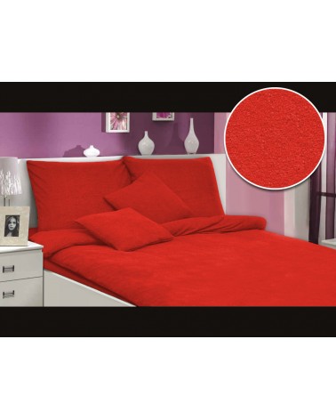 Pościel frotte 160x200 + 2x70x80 czerowna Darymex