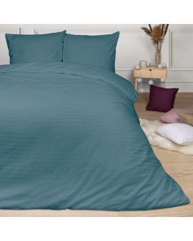 Pościel satyna bawełniana 180x200 + 2x70x80 CIZGILI turquoise Darymex