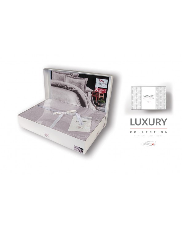 Pościel satyna żakardowa 160x200 + 2x70x80 Sal Light Lila Luxury Premium Darymex