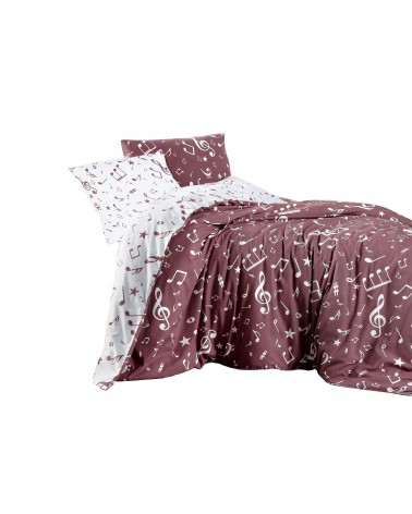 Pościel bawełniana 160x200 + 2x70x80 Major Dark Red Exclusive  Darymex